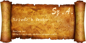 Szivák Andor névjegykártya