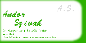 andor szivak business card